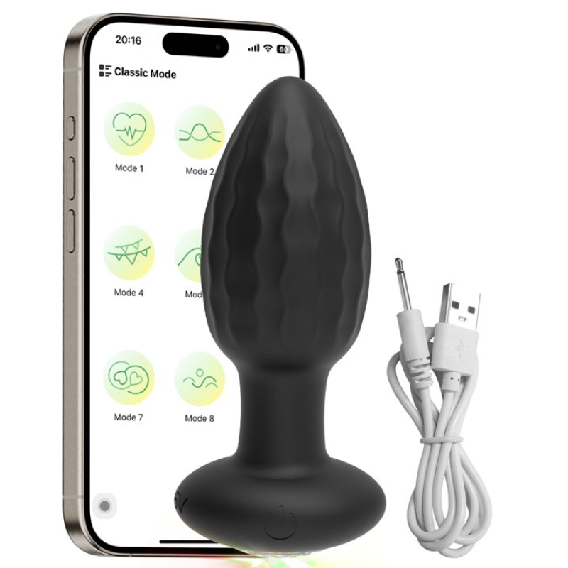 Πρωκτική Σφήνα με Φως & App Love Market Μαύρη