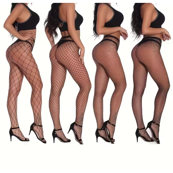 Σετ Διχτυωτά Καλσόν Love Market 4τμχ Μαύρα