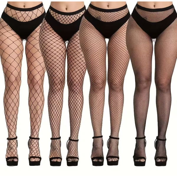 Σετ Διχτυωτά Καλσόν Love Market 4τμχ Μαύρα