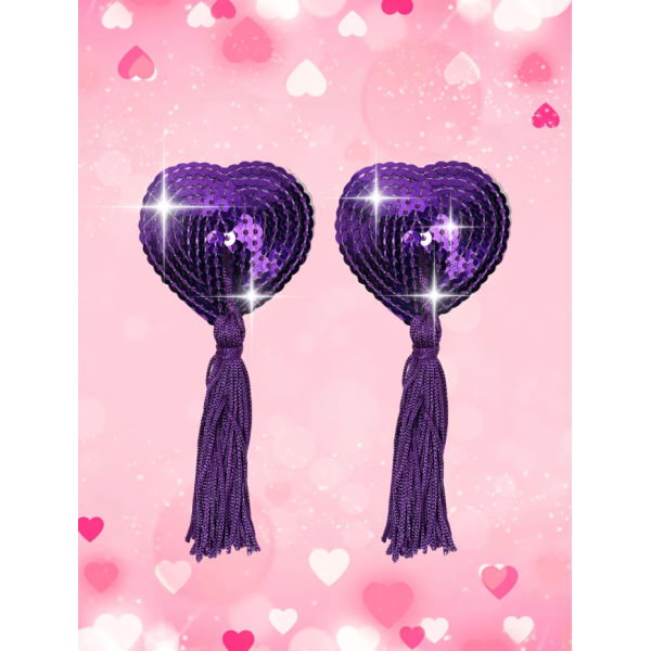 Καλύμματα Θηλών Καρδιές με Κουτί Αποθήκευσης Μοβ