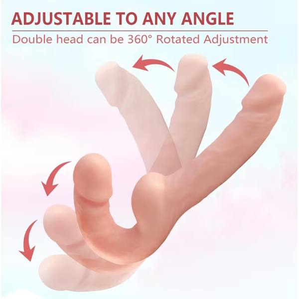 Διπλό Strap-on Dildo Love Market Μπεζ