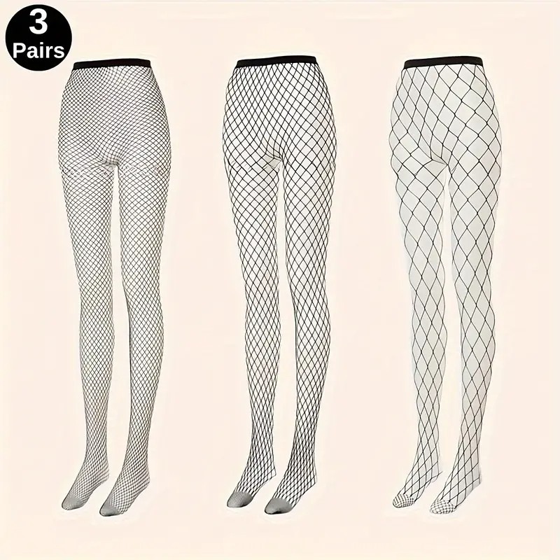 Love Market Fishnet Tights Love Market 3pcs Black Pantyhoses