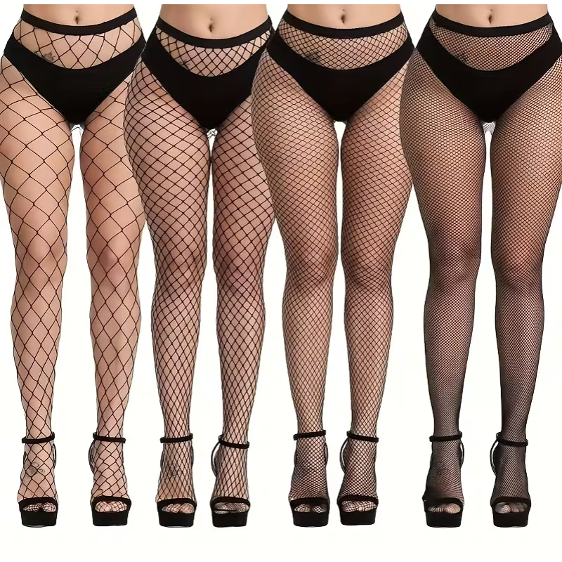 Love Market Fishnet Tights Love Market 4pcs Black Pantyhoses