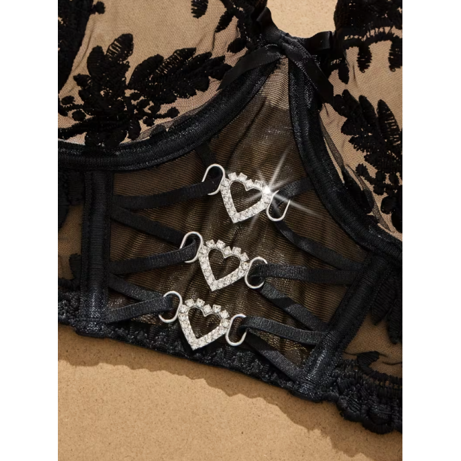 Love Market Σετ Εσωρούχων Love Market Valentina Μαύρο Σετ Εσωρούχων