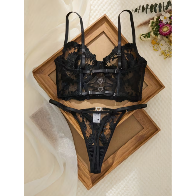 Love Market Σετ Εσωρούχων Love Market Valentina Μαύρο Σετ Εσωρούχων