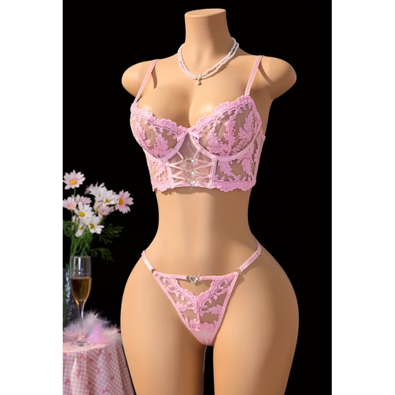 Love Market Lingerie Set Love Market Valentina Pink Underwear Set