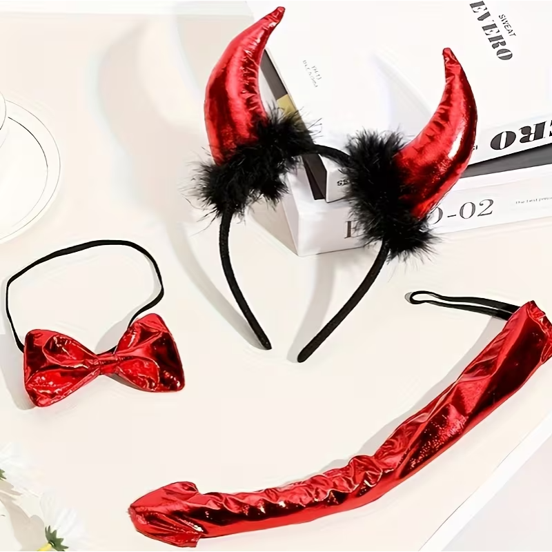 Love Market Σέξι Σετ Διαβολάκι 3τμ Κόκκινο Chokers & Στέκες