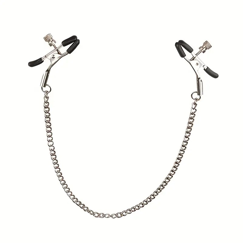 Love Market Classic Nipple Clamps With Chain Flirting Black Nipple Clamps