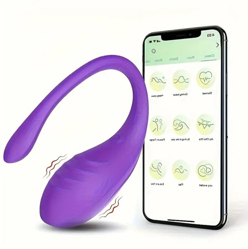 Vibrating Smart Egg With APP Control Purple