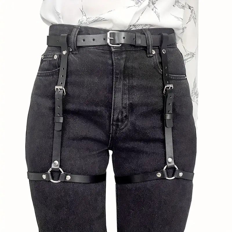 Love Market Ζαρτιέρα Harness Ρυθμιζόμενη Goth Μαύρη Harnesses