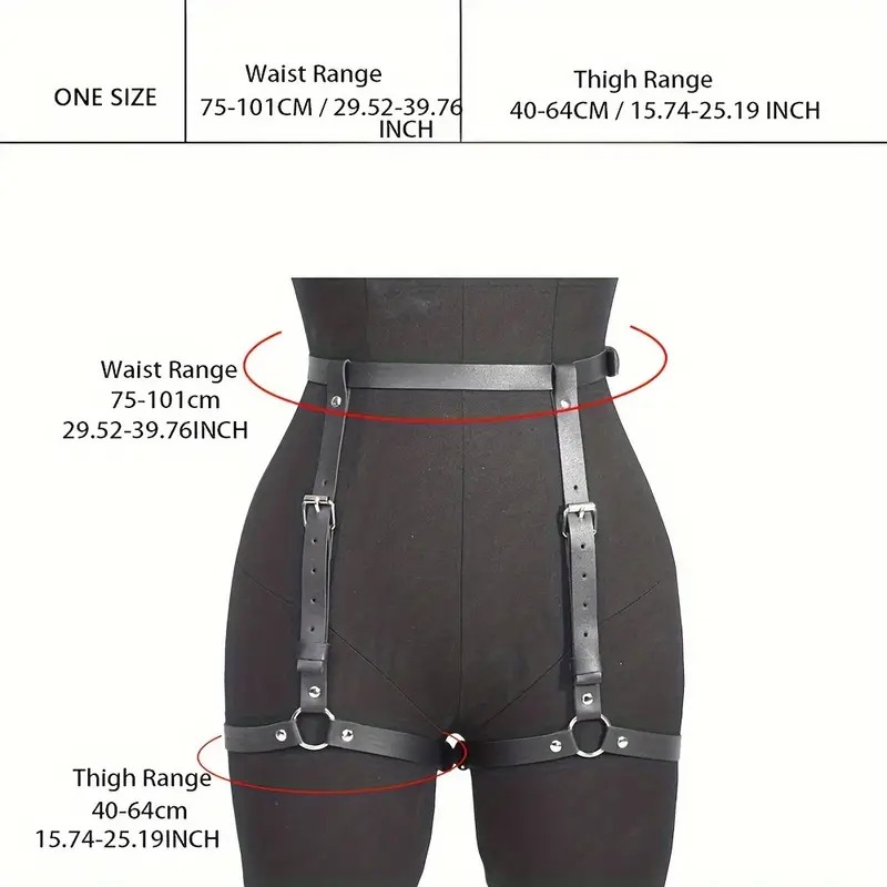 Love Market Ζαρτιέρα Harness Ρυθμιζόμενη Goth Μαύρη Harnesses