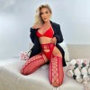 Suspender Pantyhose Criss Cross Red Love Market Suspender Pantyhose Criss Cross Red Garters & Garter Belts