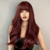 Long Wavy Wig with Bangs Red 