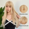 Long Straight Wig with Bangs Blonde 