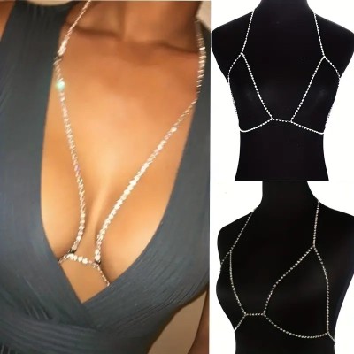 Bust Chain Rhinestone Beauty Silver Bust Chain Rhinestone Beauty Silver