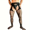 Mens Fishnet Suspender Pantyhose Black