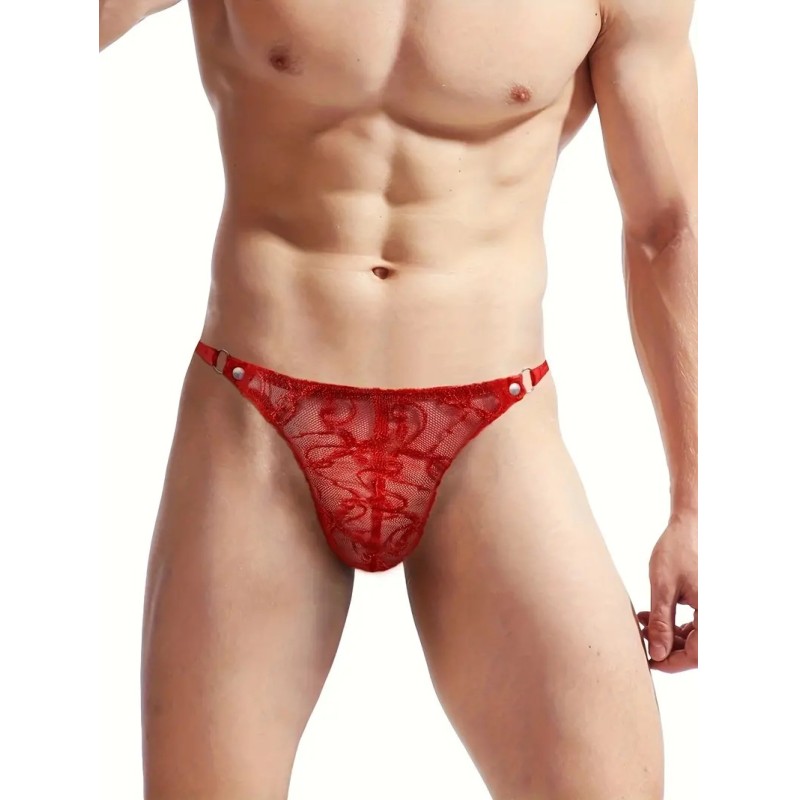 Mens String Floral Chic Red