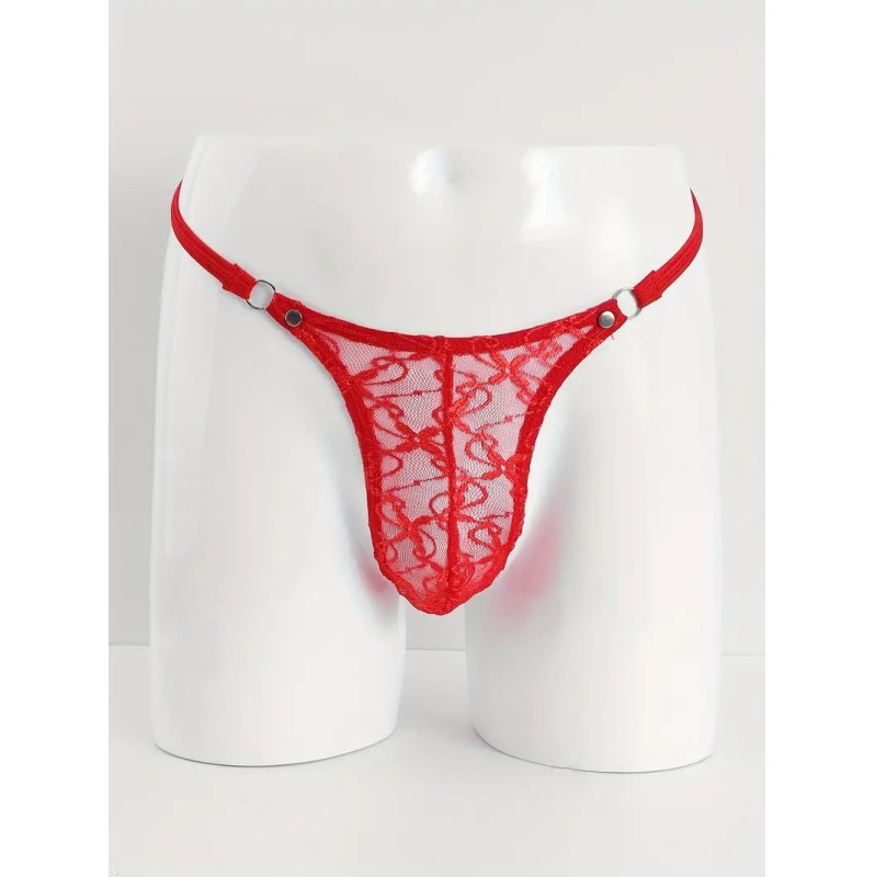 Mens String Floral Chic Red