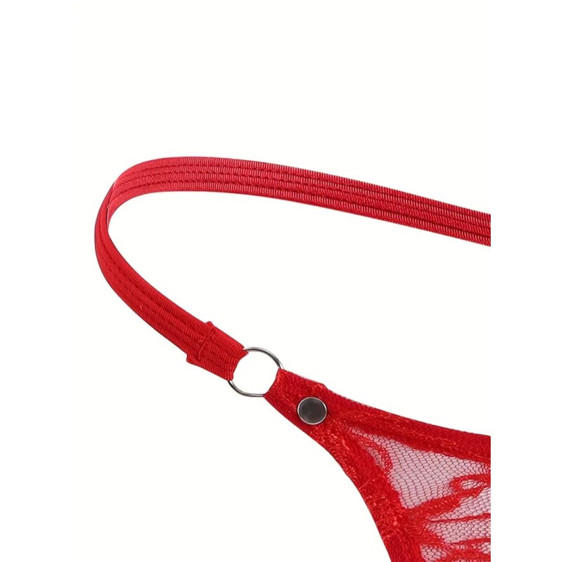 Mens String Floral Chic Red