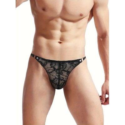 Mens String Floral Chic Black Mens String Floral Chic Black