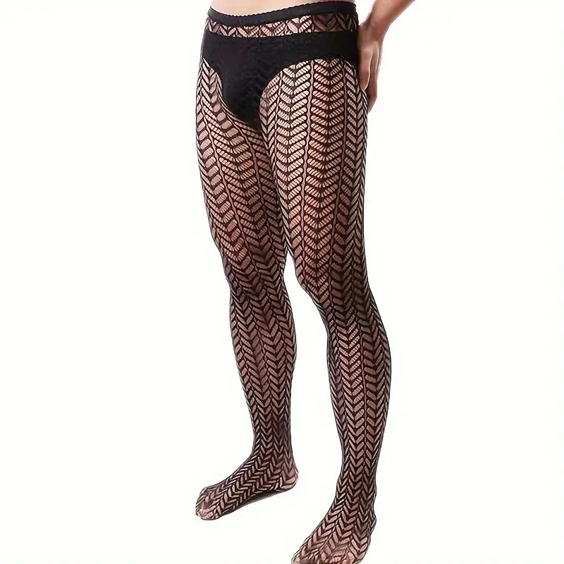 Mens Fishnet Pantyhose Madrid Black