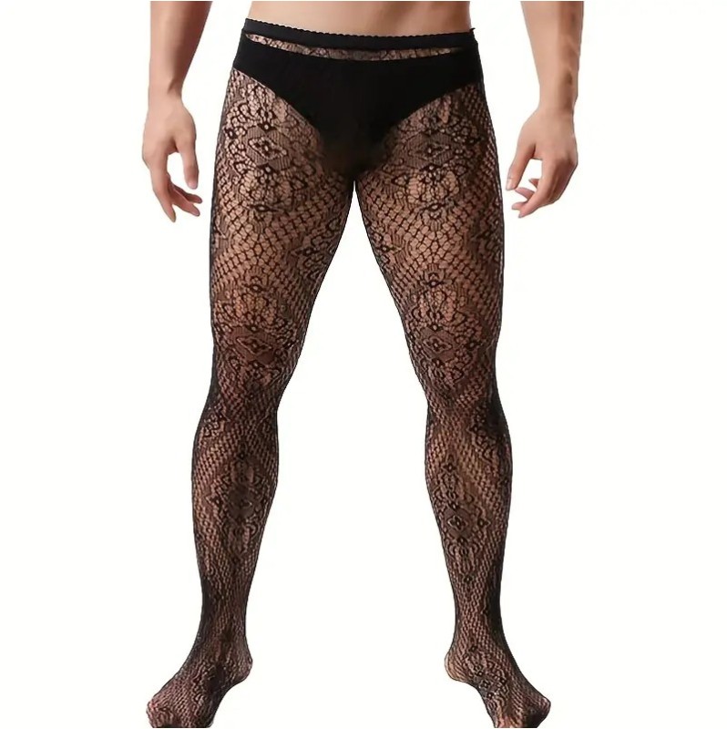 Mens Fishnet Pantyhose Sia Black