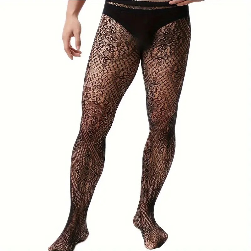 Mens Fishnet Pantyhose Sia Black