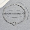 Sparkling Rhinestone Heart Choker Silver