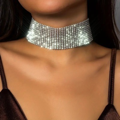 Sparkling Rhinestone Choker Silver Sparkling Rhinestone Choker Silver