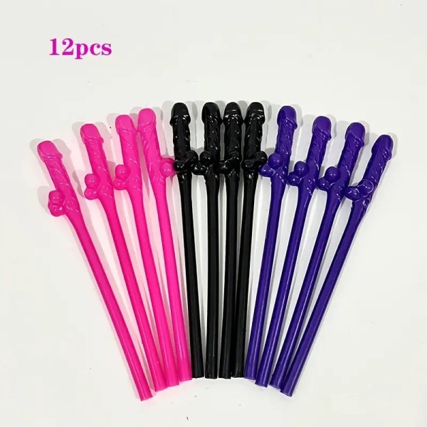 Bachelorette Party Penis Straws 12pcs