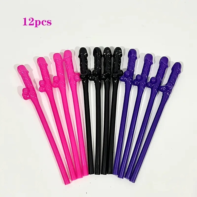 Bachelorette Party Penis Straws 12pcs