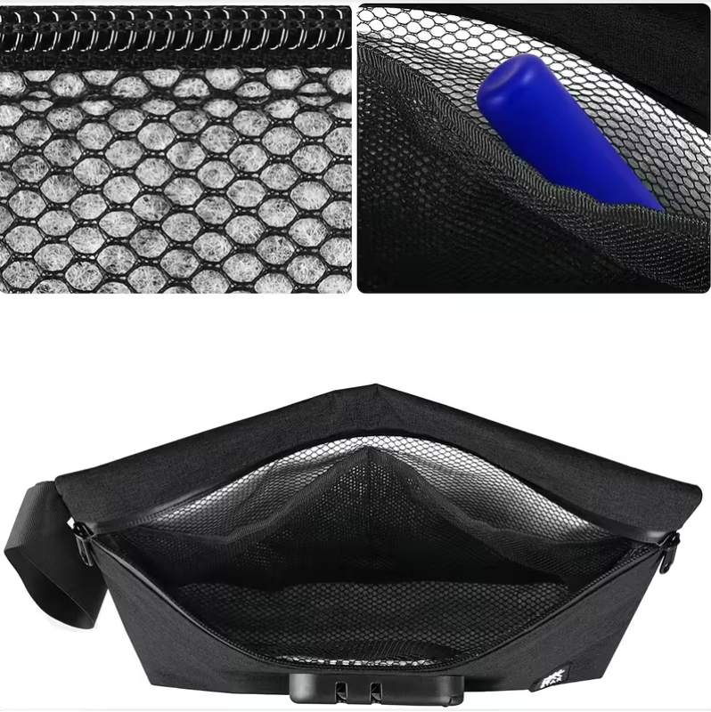 Smell-Proof Lockable Storage Pouch Black
