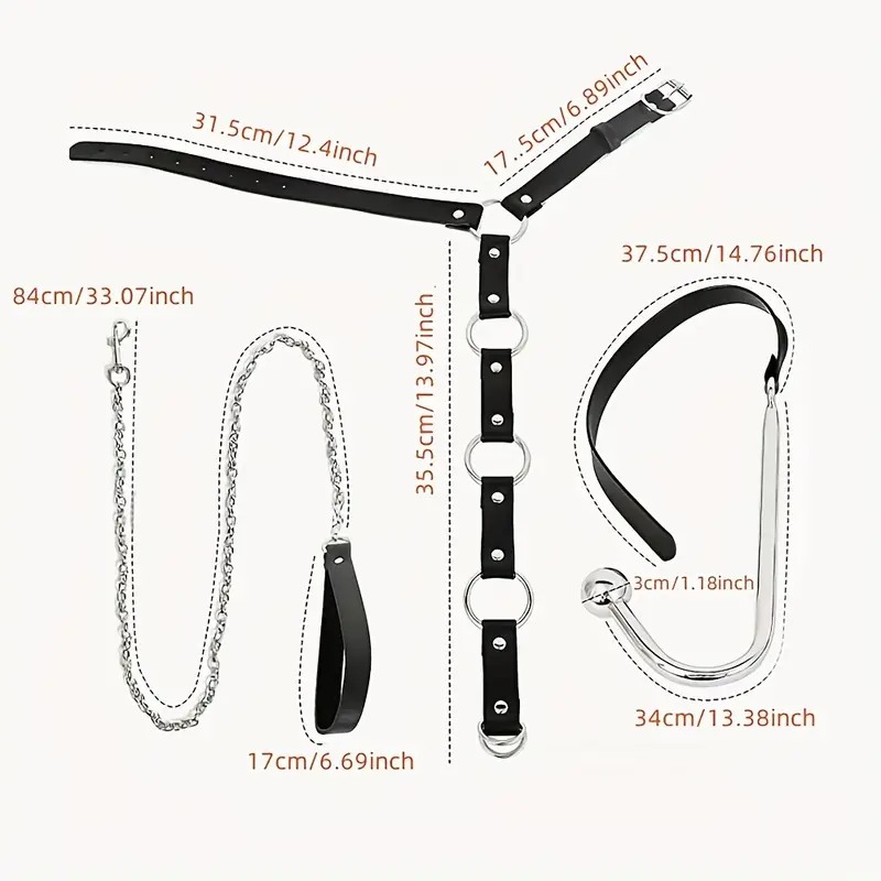  BDSM Set Collar with Anal Hook 