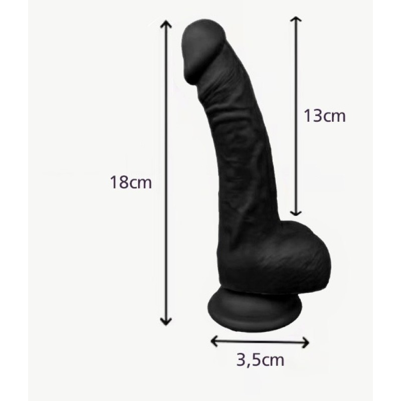 Love Market Ρεαλιστικό Dildo Love Market 18cm Μαύρο Ρεαλιστικά