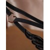 G-string with Pearl Chain Love You Black