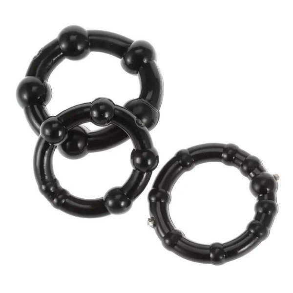 Cock Ring Set Stay Hard Black