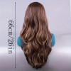 Long Wavy Wig with Bangs Brown