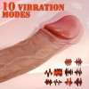 Realistic Heated Thrusting Vibrator With Suction Cup 22cm Nude