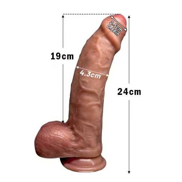 Ρεαλιστικό Dildo Lovet Market Extreme 24cm Μπεζ