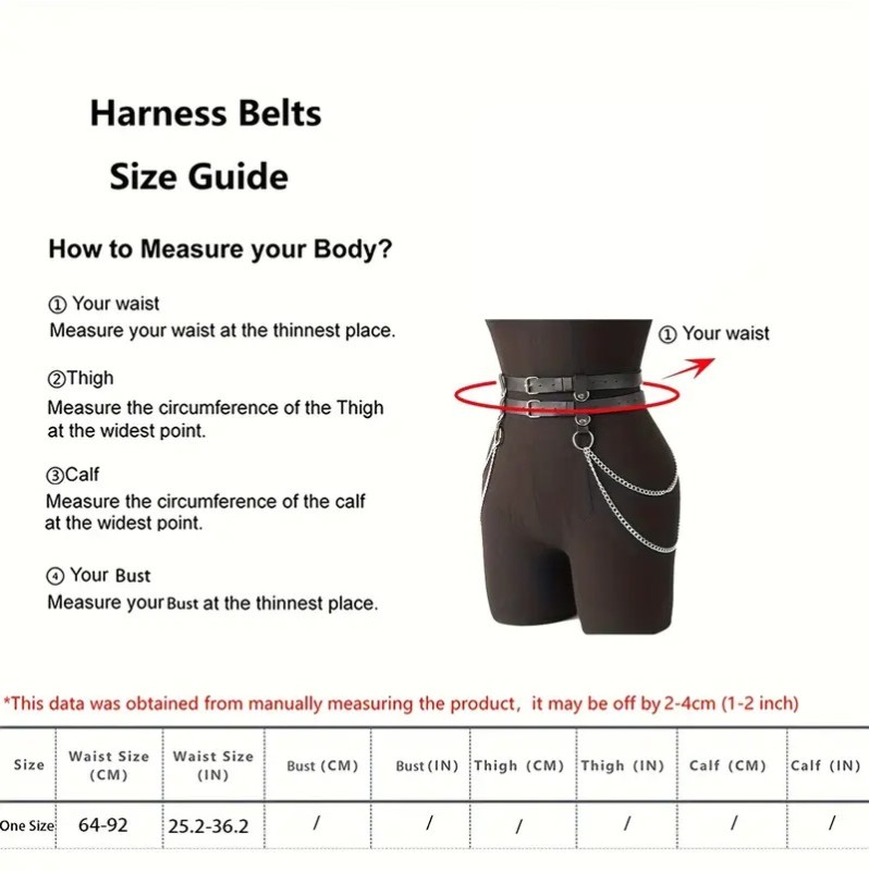 Ζώνη Harness με Αλυσίδες Xenia Μαύρη