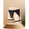 Mens Lace Garter Thong Love Market Black