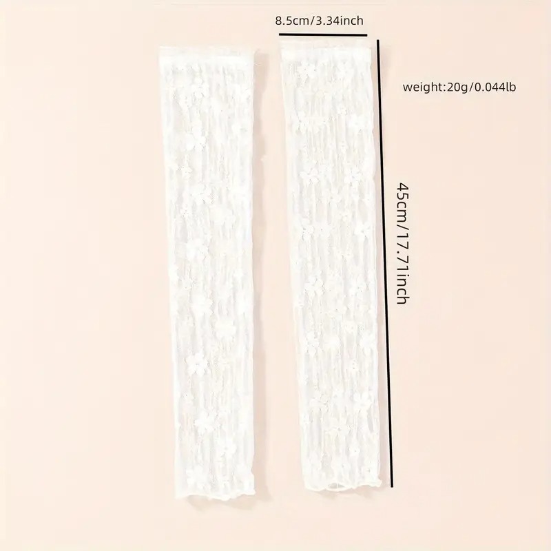 Floral Lace Gloves White