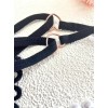 G-string with Pearl Chain Heart Black