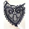 G-string with Pearl Chain Heart Black