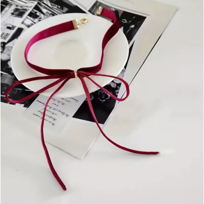 Velvet Bow Choker Red Velvet Bow Choker Red