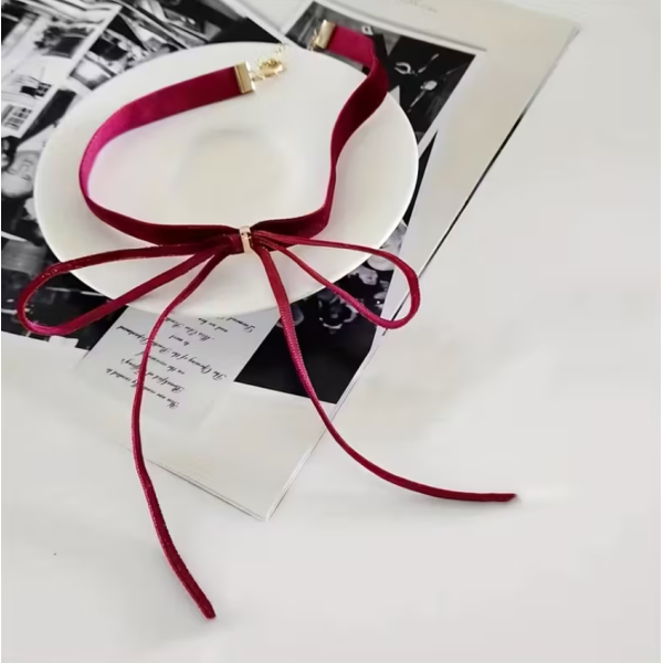 Velvet Bow Choker Red Velvet Bow Choker Red