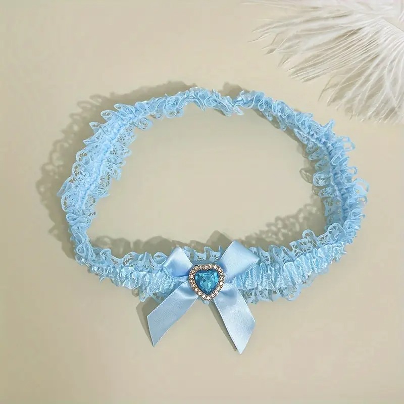 Bridal Garter Love Market Blue