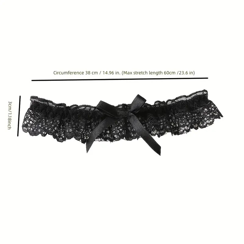 Lace Garter Bowknot Black