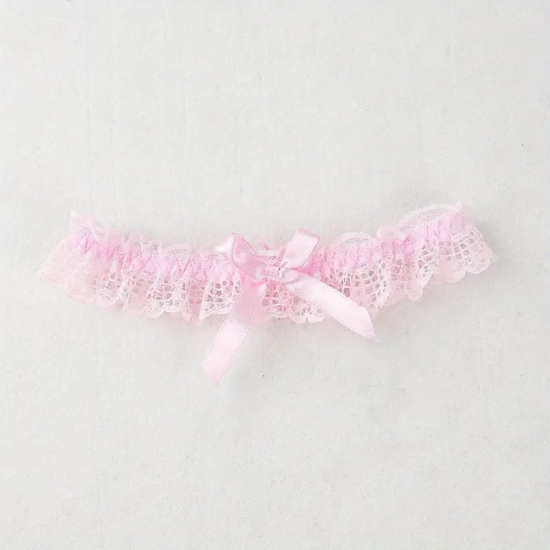Lace Garter Bowknot Pink