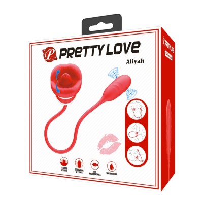Clitoral Vibrator with Tongue Pretty Love Aliyah Red Clitoral Vibrator with Tongue Pretty Love Aliyah Red